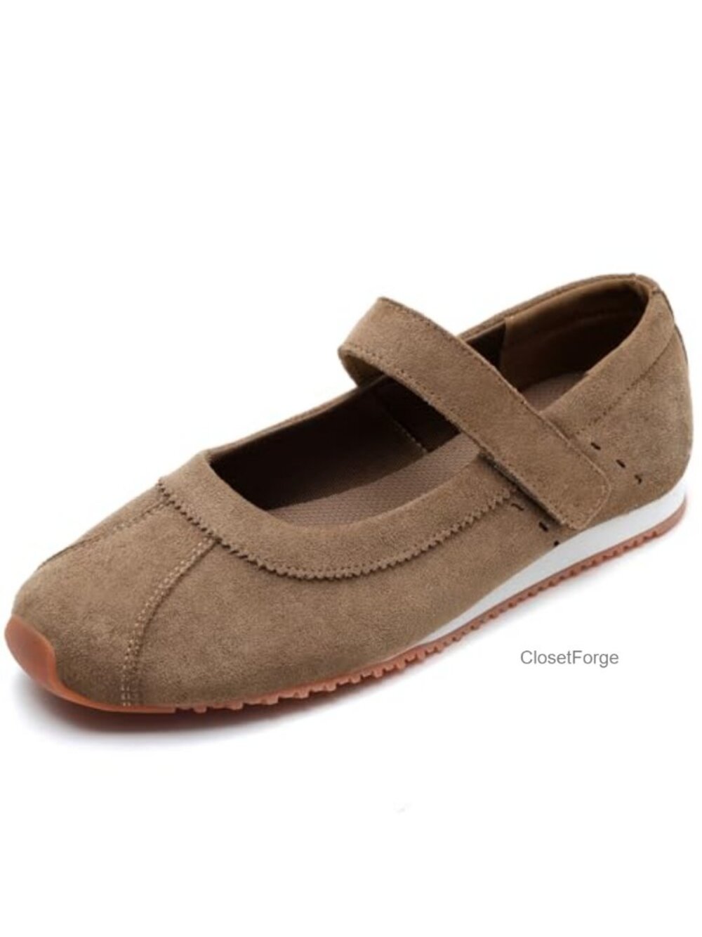 Faux Suede Mary Jane Sneakers Ballet Flats Comfort Slip On Walking Shoes